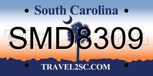 SMD8309 South Carolina License Plate