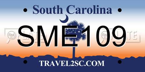 SME109 South Carolina License Plate