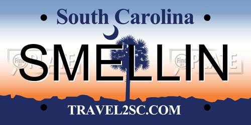 SMELLIN South Carolina License Plate