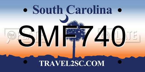 SMF740 South Carolina License Plate