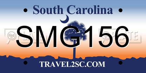 SMG156 South Carolina License Plate