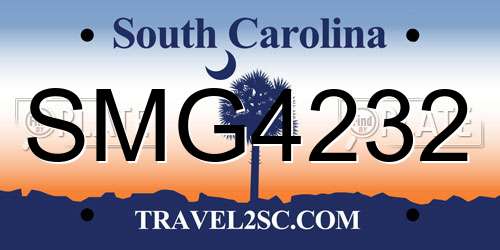 SMG4232 South Carolina License Plate