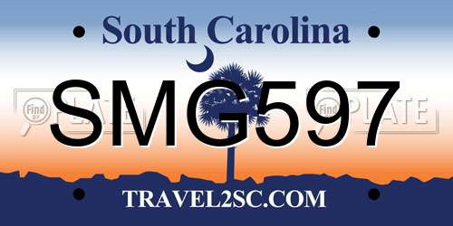 SMG597 South Carolina License Plate