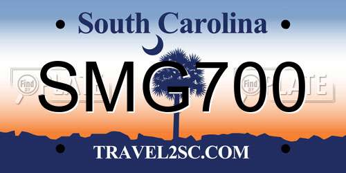 SMG700 South Carolina License Plate