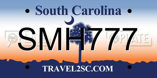 SMH777 South Carolina License Plate