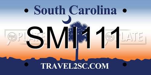 SMI111 South Carolina License Plate