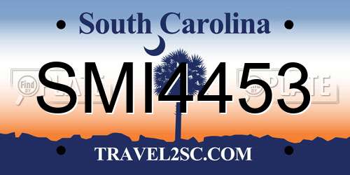 SMI4453 South Carolina License Plate
