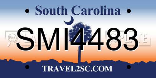 SMI4483 South Carolina License Plate