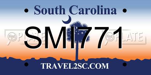 SMI771 South Carolina License Plate