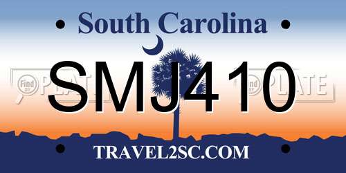 SMJ410 South Carolina License Plate
