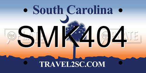 SMK404 South Carolina License Plate