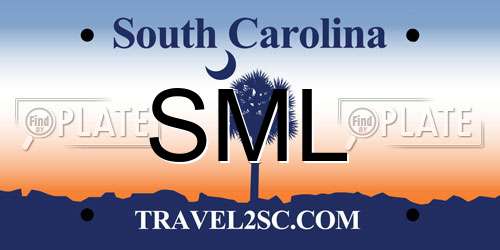 SML South Carolina License Plate