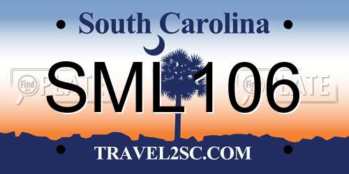 SML106 South Carolina License Plate