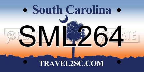 SML264 South Carolina License Plate
