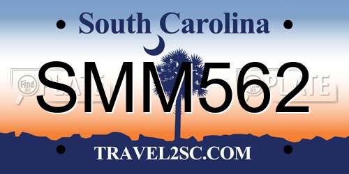 SMM562 South Carolina License Plate