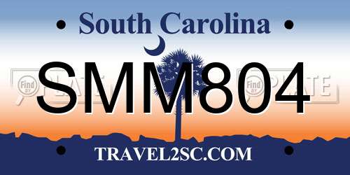 SMM804 South Carolina License Plate