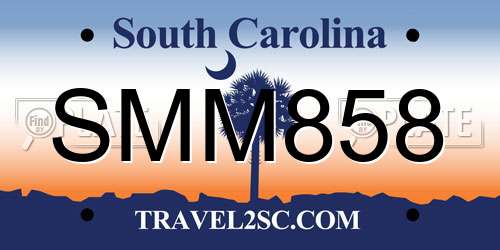 SMM858 South Carolina License Plate