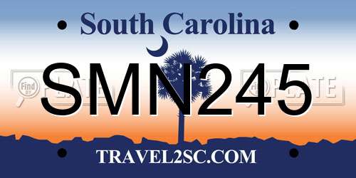 SMN245 South Carolina License Plate