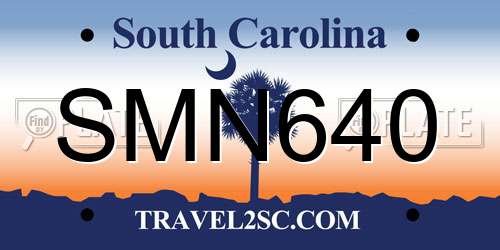 SMN640 South Carolina License Plate