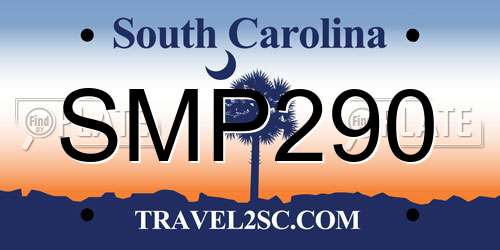 SMP290 South Carolina License Plate