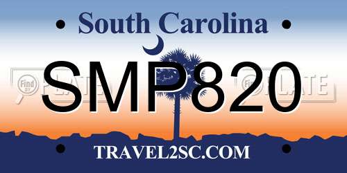 SMP820 South Carolina License Plate