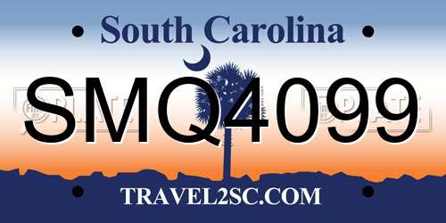 SMQ4099 South Carolina License Plate