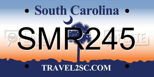 SMR245 South Carolina License Plate