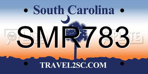 SMR783 South Carolina License Plate