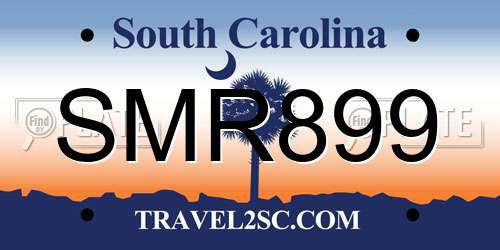 SMR899 South Carolina License Plate