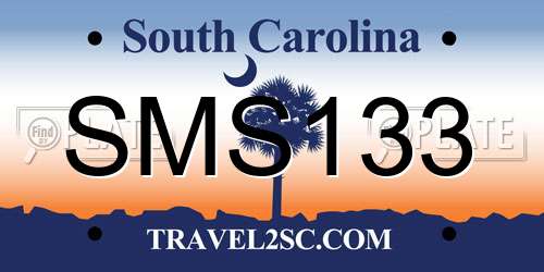 SMS133 South Carolina License Plate