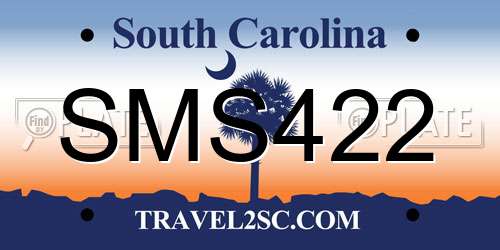 SMS422 South Carolina License Plate