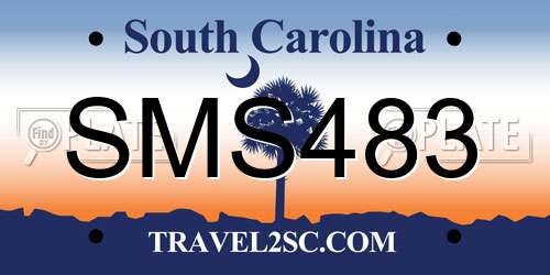 SMS483 South Carolina License Plate