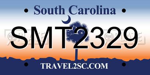 SMT2329 South Carolina License Plate