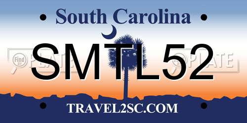 SMTL52 South Carolina License Plate