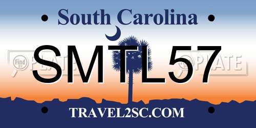 SMTL57 South Carolina License Plate