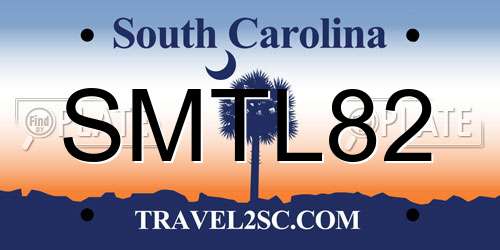 SMTL82 South Carolina License Plate