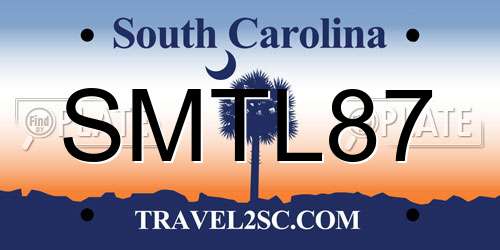 SMTL87 South Carolina License Plate