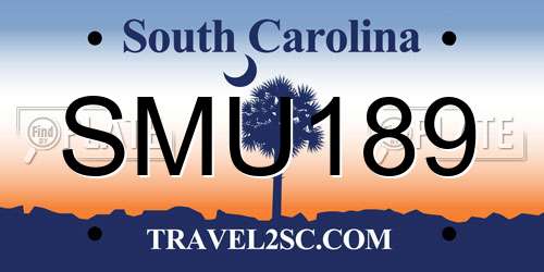 SMU189 South Carolina License Plate