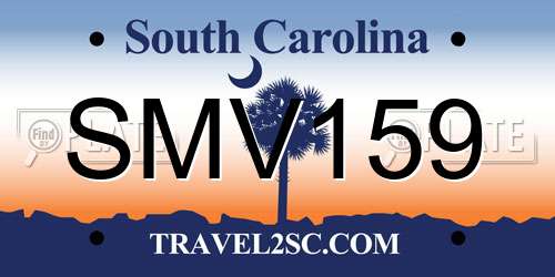 SMV159 South Carolina License Plate
