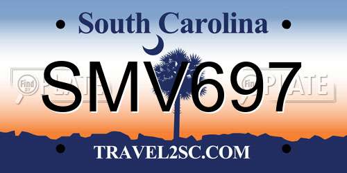 SMV697 South Carolina License Plate