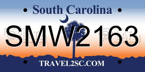 SMW2163 South Carolina License Plate