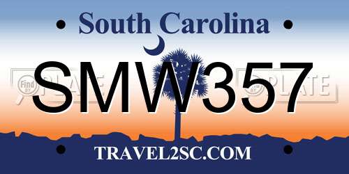 SMW357 South Carolina License Plate