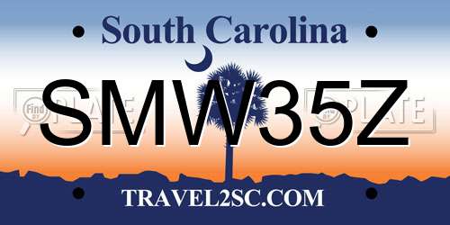SMW35Z South Carolina License Plate