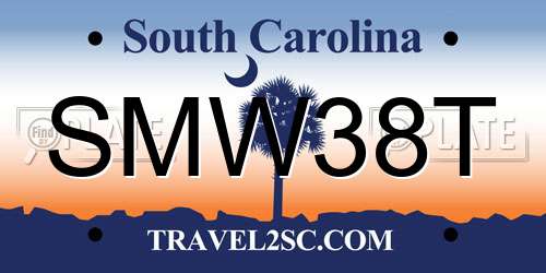 SMW38T South Carolina License Plate