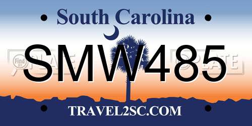 SMW485 South Carolina License Plate