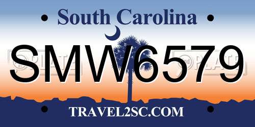 SMW6579 South Carolina License Plate