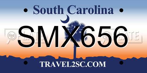 SMX656 South Carolina License Plate