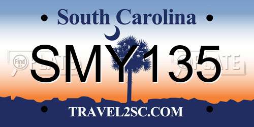 SMY135 South Carolina License Plate