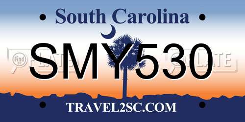 SMY530 South Carolina License Plate