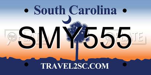SMY555 South Carolina License Plate